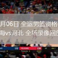 06月06日 全運(yùn)男籃資格賽 上海vs河北 全場(chǎng)錄像回放